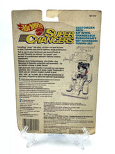 Carica l'immagine nel visualizzatore di Gallery, Back view of the 1989 Mattel Customizer pack showing printed instructions and toy car details in brown, blue, and yellow.
