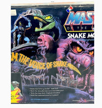 Load image into Gallery viewer, Mattel Masters of the Universe Snake Mountain packaging front view showcasing character illustrations.
