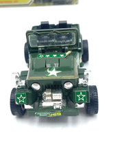 Load image into Gallery viewer, Front view of the military toy truck featuring a star emblem and detailed front.
