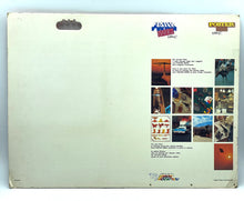 Load image into Gallery viewer, Back view of the game cover displaying a collage of images and text descriptions.
