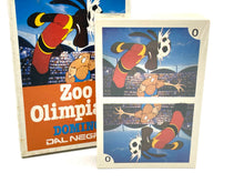 Load image into Gallery viewer, Dal Negro Animalympics card game packaging view with colorful illustrations and two game boards.
