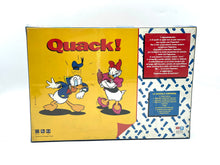 Carica l'immagine nel visualizzatore di Gallery, Side view of the Quack! board game showcasing cartoon characters and game description.
