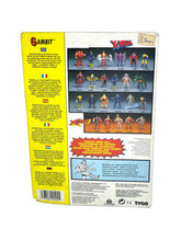 Load image into Gallery viewer, Back view of Tyco X-Men action figure packaging showing character lineup and instructions.
