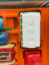 Load image into Gallery viewer, Detail view of Tomy Jouets Mont Blanc Multi mobile packaging with colorful design and brand logo.
