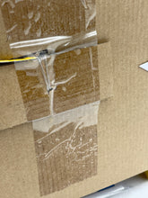 Carica l'immagine nel visualizzatore di Gallery, Cardboard box with tape and cut line detail.
