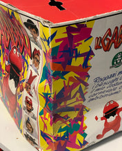 Load image into Gallery viewer, Colorful storage bin side view with graphic design and handle.
