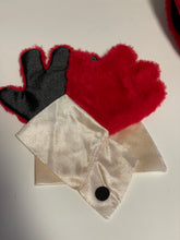 Load image into Gallery viewer, Red and black gloves with a two-tone design on a white background.
