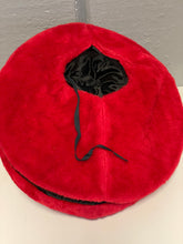Load image into Gallery viewer, Top view of a red hat featuring soft fabric and interior lining.
