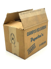 Load image into Gallery viewer, Paperino's Shampoo side view of the brown box with a closed top and label.
