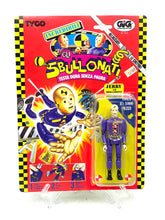Carica l'immagine nel visualizzatore di Gallery, Packaging view of the Tyco GiG Incredible Crash Test Dummies Spin Racing Car featuring Jerry.

