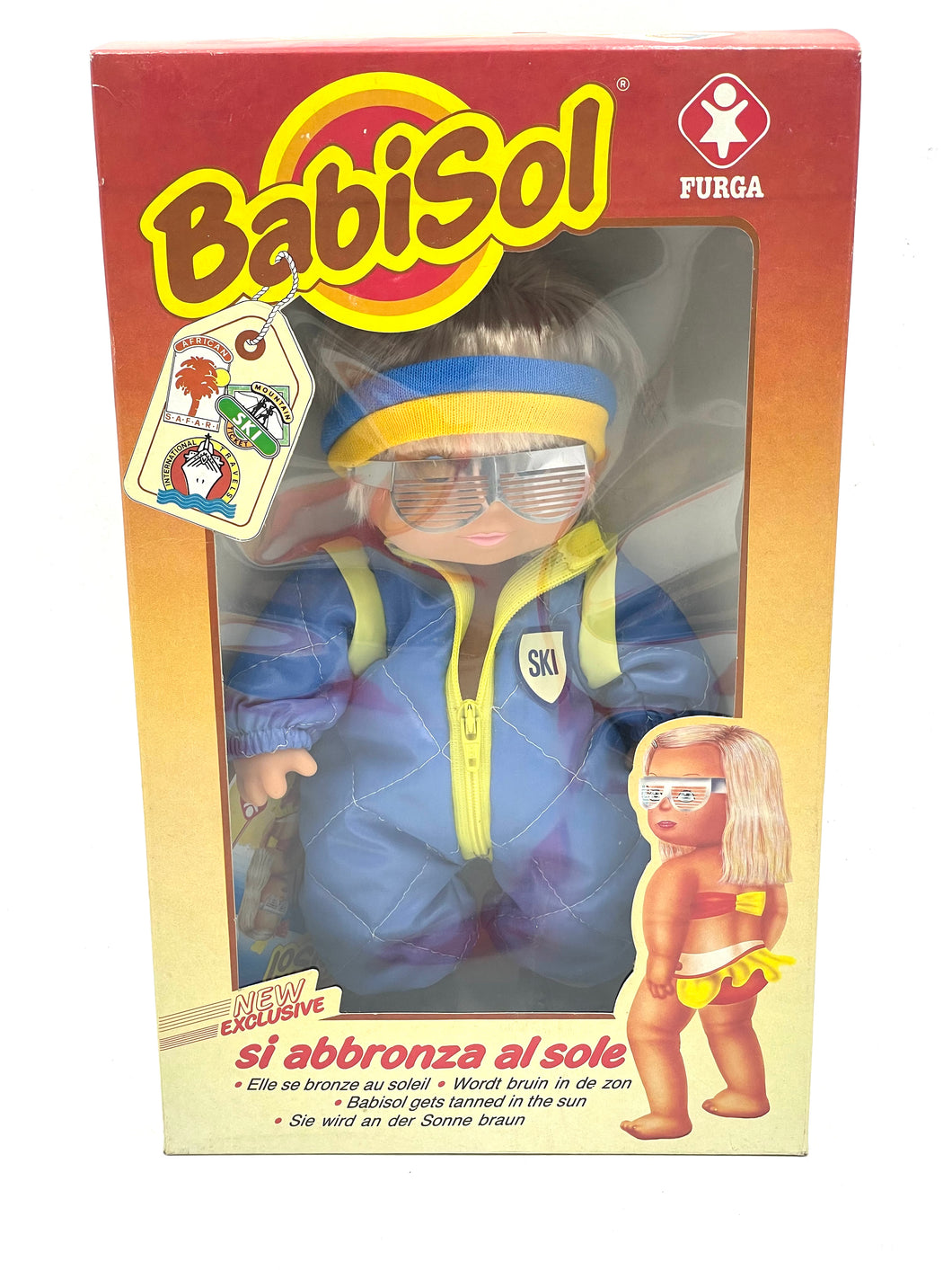 80's Furga Doll Babisol SKI new old stock