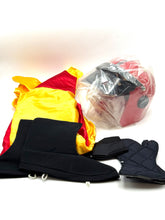 Load image into Gallery viewer, Vintage 1970s Ferrari Mazzini Motocross Carnival Costume with KTM Helmet
