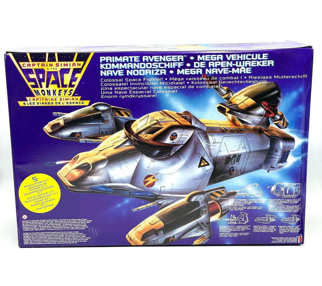 1995 Mattel Captain Simian And The Space Monkeys Primate Avenger starship new old stock
