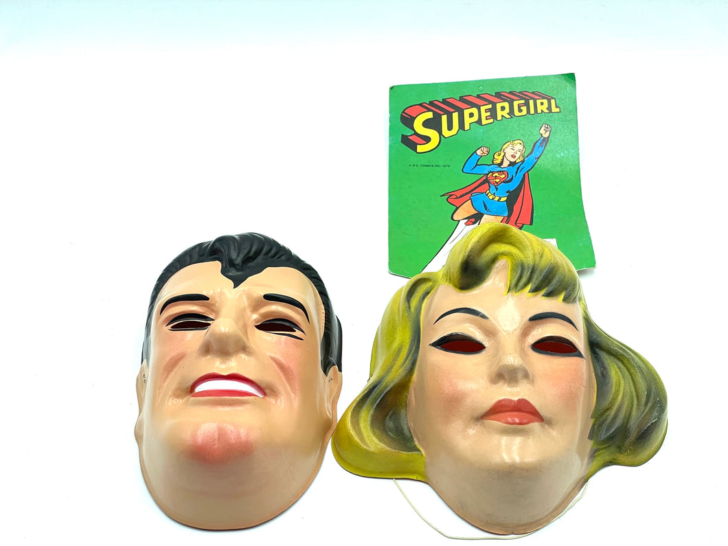 1979 SUPERMAN & SUPERGIRL DC Comics HALLOWEEN Masks