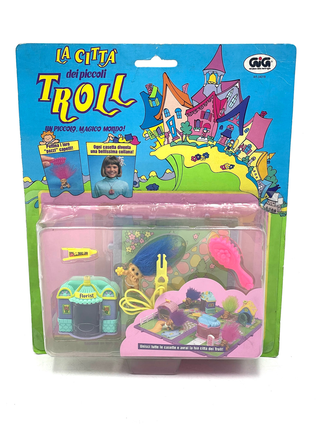 1992 GALOOB Tiny Troll Town Playset FLOWER SHOP NEGOZIO DI FIORI