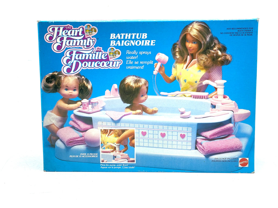 1987 Mattel Heart Family Bathtub playset new old stock new old stock