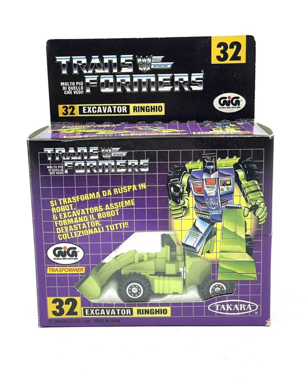 1984 Takara GiG Transformers G1 32 Scrapper Excavator