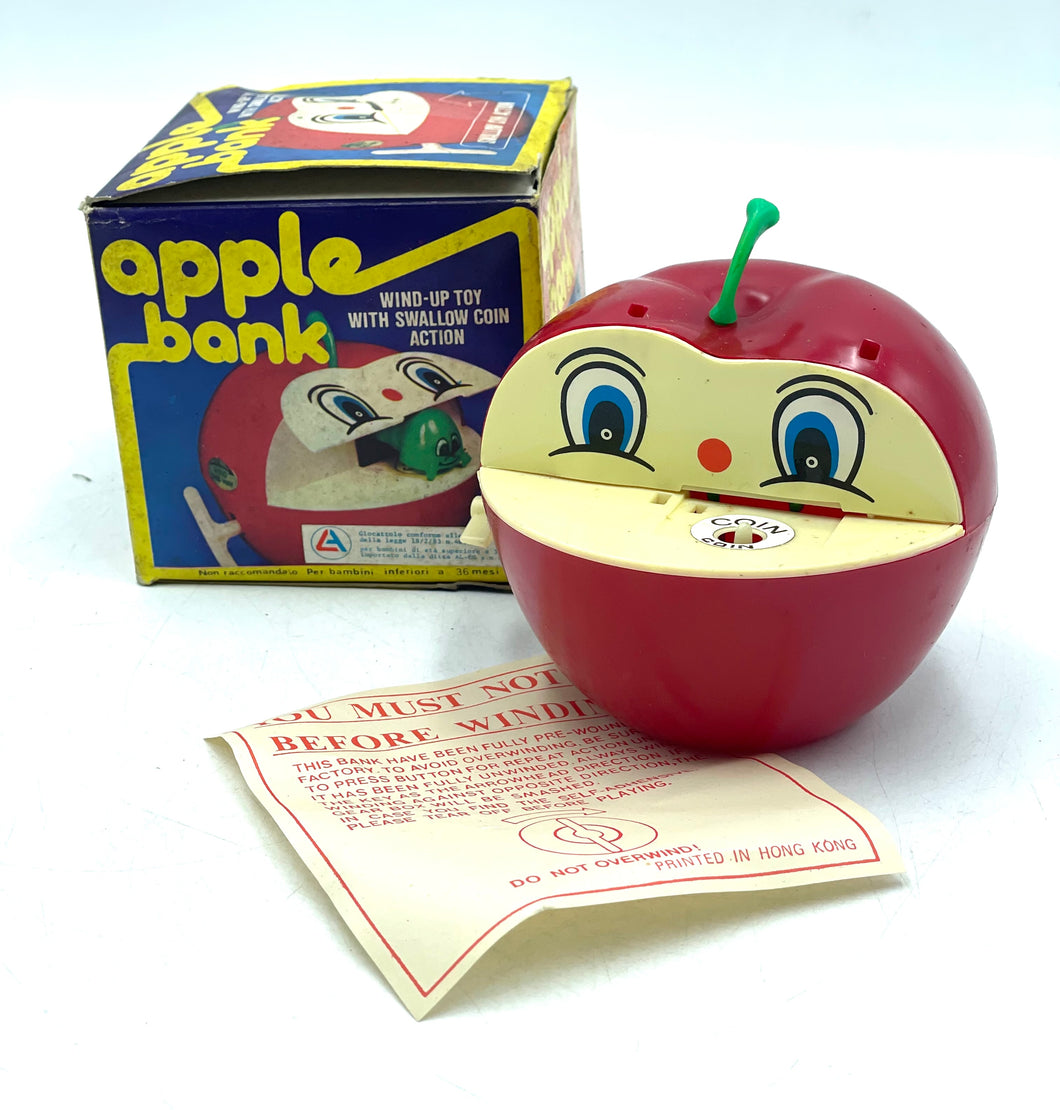 Vintage 70's Apple Bank Salvadanaio bruco mela Swallow new old stock