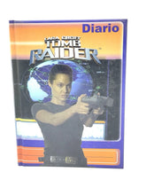 Load image into Gallery viewer, Front cover of official 2001 Tomb Raider diary with Lara Croft


