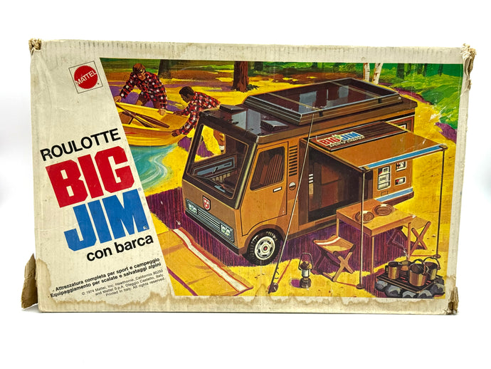 Front view of 1971 Mattel Big Jim Sports Camper with 15