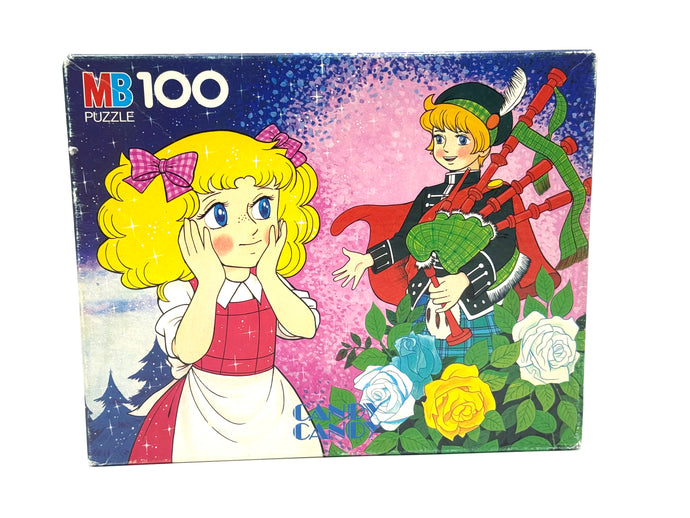 Front view of 1978 Candy Candy anime puzzle box, used but complete
