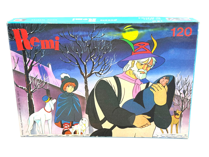 Front view of Vintage 1977 Clementoni Puzzle Remi Sad Winter 120 pieces