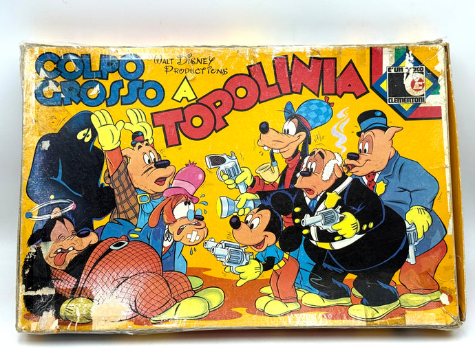 Front view of Colpo Grosso a Topolinia boxed board game by Clementoni