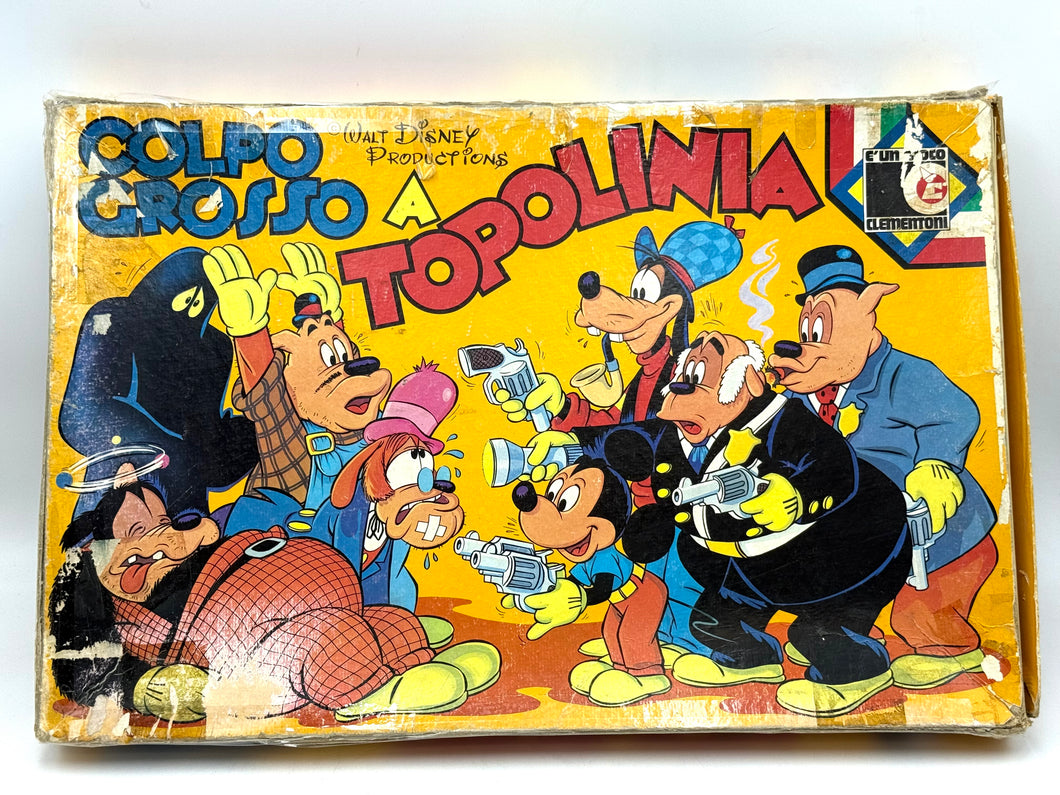 Front view of Colpo Grosso a Topolinia boxed board game by Clementoni