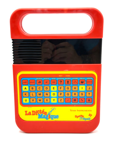 Front view of French Dictée Magique (Speak & Spell) vintage educational toy
