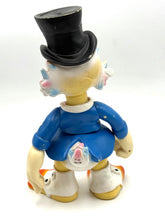 Load image into Gallery viewer, Back view of vintage LEDRA Uncle Scrooge rubber figure from Italy

