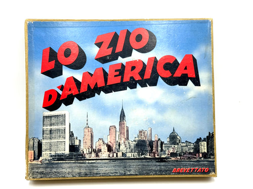 Front view of Lo Zio d’America vintage 1984 Italian board game box