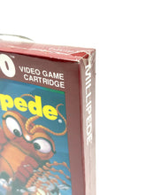 Load image into Gallery viewer, Sealed box of Millipede Atari 2600 game, showing shrink wrap and label details

