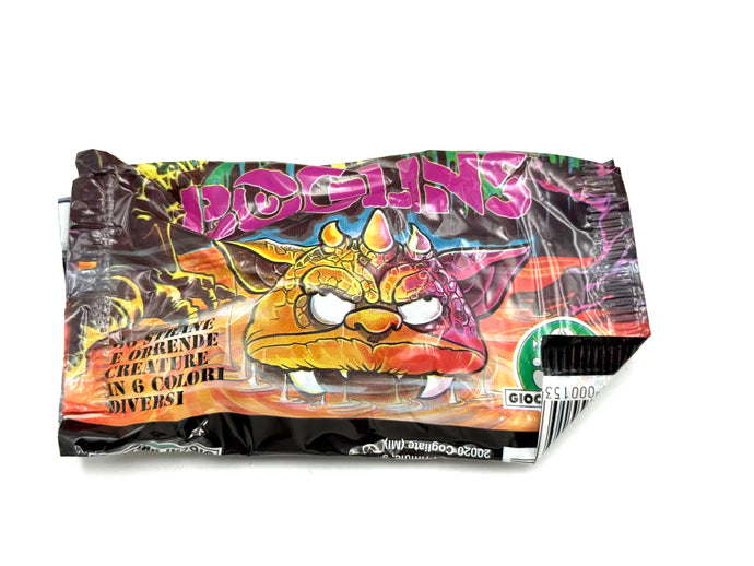Front view of Mini Boglins IDEAL blind bag from 1992, sealed
