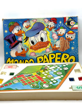 Load image into Gallery viewer, Game board layout showing artwork and pieces of Mondo Papero
