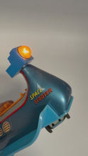 Load and play video in Gallery viewer, Masudaya Tin Litho Space Scooter Astronaut Rider – 1960s Vintage Japan
