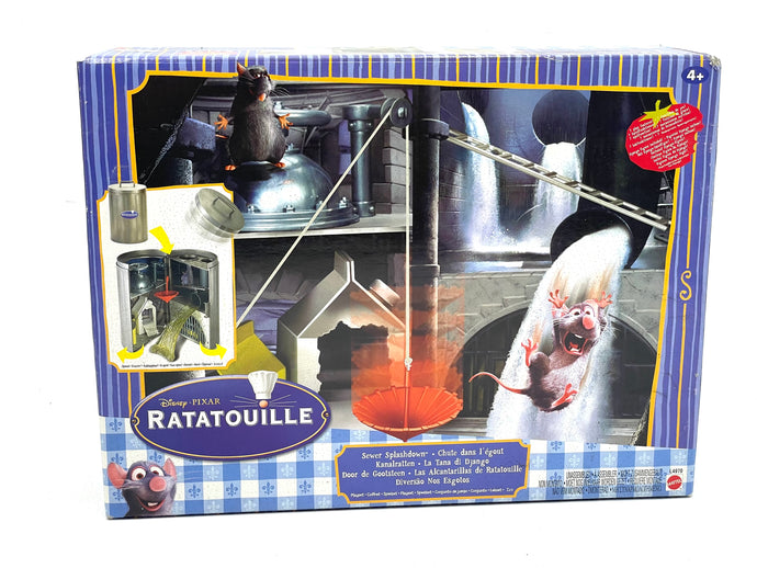Front of Mattel Sewer Splashdown playset box from Disney Pixar Ratatouille
