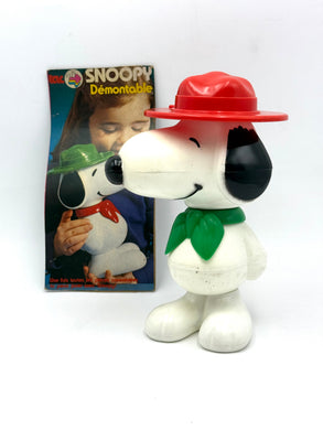 Stack-up Snoopy toy by Hasbro, front view, vintage 1980s stackable figure
