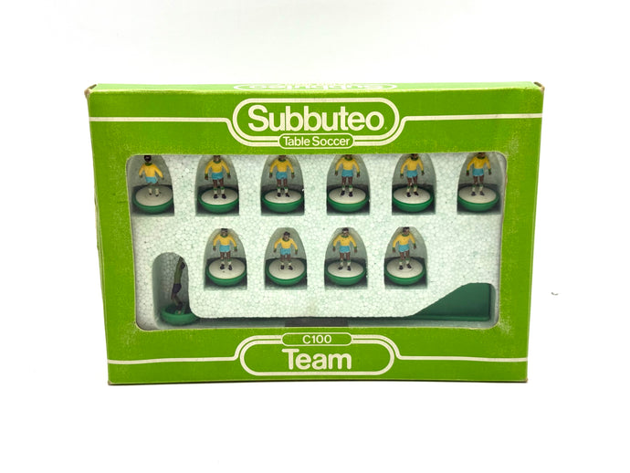 Front view of Subbuteo 1982 Brazil national team boxed