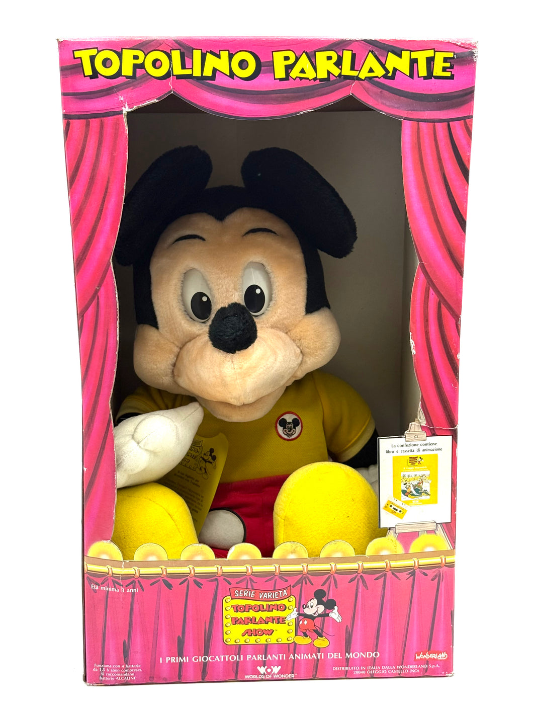 Front view of 1986 Talking Mickey Mouse by Worlds of Wonder
