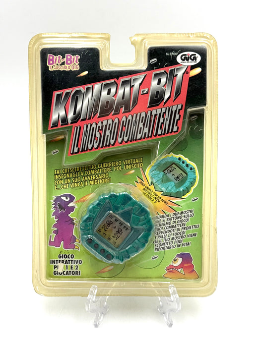 Front view of the Vintage Tamagotchi Giga Pet Kombat Bit Monster Fighting packaging